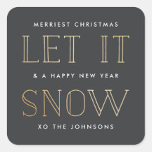 Einfache Gold- und Schwarze Weihnachtskleber