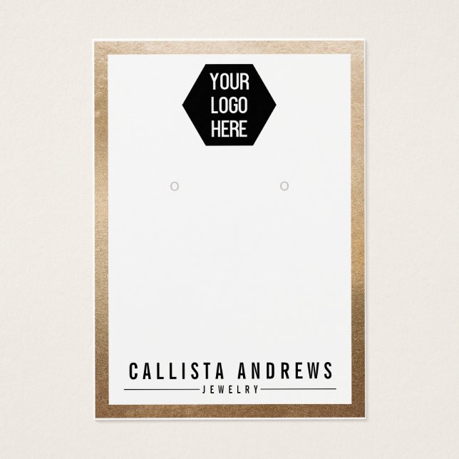 Einfache Gold-White-Border-Logo-Werbekarte (Vorderseite)