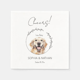 Einfache Golden Retriever Dog Wedding Cocktail Serviette