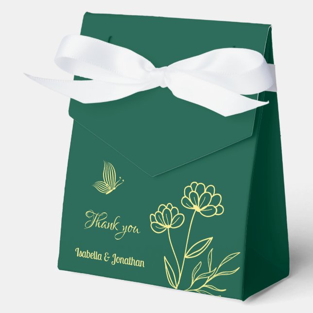 Einfache goldene Blume Geschenkschachtel (Vorderseite)