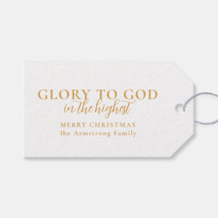 Einfache goldene Ehre für Gott religiöses Weihnach Geschenkanhänger