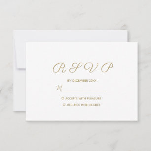 Einfache Goldene Hochzeit RSVP Karte