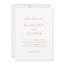 Einfache, goldene, moderne Hochzeit