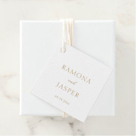 Einfache, goldene, moderne Hochzeit Geschenkanhänger