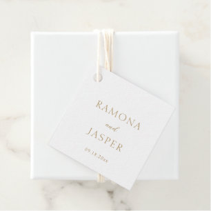 Einfache, goldene, moderne Hochzeit Geschenkanhänger