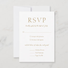 Einfache, goldene, moderne Hochzeit RSVP Karte