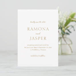 Einfache, goldene, moderne Hochzeit Save The Date