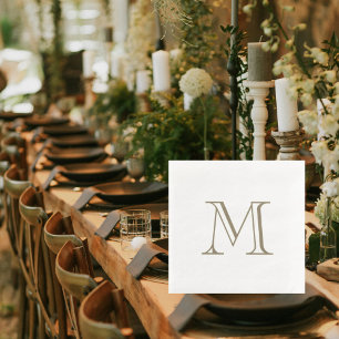 Einfache goldene Monogramm-Papier-Serviette Serviette