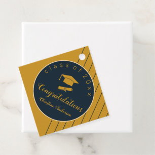 Einfache goldene Navy-Abschlusskappe chic stilvoll Geschenkanhänger