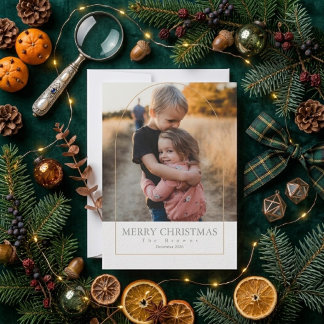 Einfache goldene Weihnachtskarte Feiertagskarte