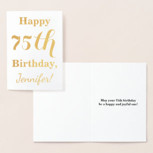 Einfache Goldfolie 75. Geburtstag + Individuelle N Folienkarte