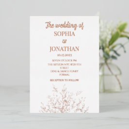 Einfache Goldfolie Blätter Einladung Hochzeitfolie