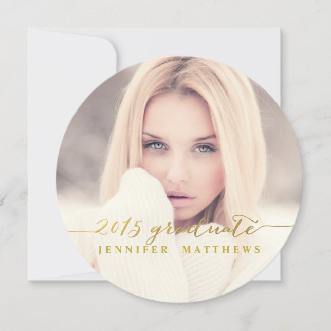 Einfache Goldfolie | Einladung zur Graduiertengrup (Vorderseite)