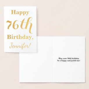Einfache Goldfolie "HAPPY 76. GEBURTSTAG" + Name Folienkarte