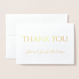 Einfache Goldfolie Vielen Dank mit Unterschrift Folienkarte