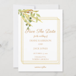 Einfache Goldfolien Gerahmt Einladung