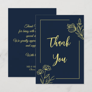 Einfache Goldhochzeit für Blume Dankeskarte