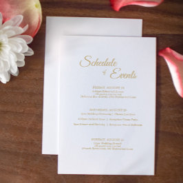 Einfache Goldkalligrafie-Hochzeitsplanung Begleitkarte