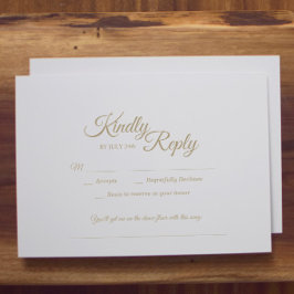 Einfache Goldkalligrafie-Song-Anfrage RSVP Karte