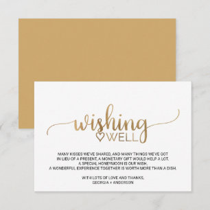 Einfache Goldkalligraphie Hochzeit wünschend gut Begleitkarte