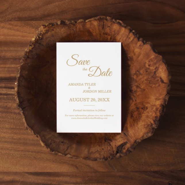 Einfache Goldkalligraphie Save the Date (Von Creator hochgeladen)