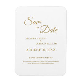Einfache Goldkalligraphie Save the Date Magnet