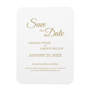 Einfache Goldkalligraphie Save the Date Magnet