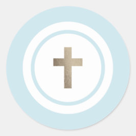 Einfache Goldkreuz Runder Aufkleber