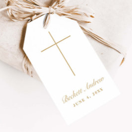 Einfache Goldkreuz-Schrift-Taufe Geschenkanhänger