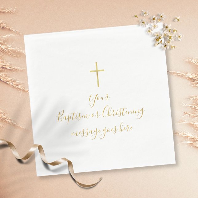Einfache Goldkreuz-Weihnachtsbotschaft Serviette (Von Creator hochgeladen)