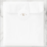Einfache Goldmonogramm-Hochzeit Runder Aufkleber<br><div class="desc">Goldaufkleber. Monogrammm.</div>