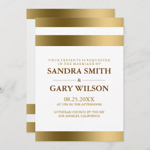 Einfache Goldstreifen über weißem Hintergrund Einladung
