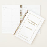 Einfache Goldtypografie und RahmenWedding Planer<br><div class="desc">Die Planung einer Hochzeit kann eine Mammouth-Aufgabe sein,  und dieser praktische Planer behalte alles auf dem richtigen Weg für Sie! Um sich mit dem Minimalistischen Goldhochzeitpapier-Sortiment abzustimmen,  können Sie den Text auf der Vorderseite leicht personalisieren und auch Hintergrund- und Textfarben ändern.</div>