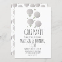 Einfache Golf Balls Geburtstagsparty Einladung