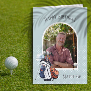 Einfache Golf Geburtstagskarte mit einem Foto Karte
