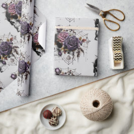 Einfache gotische Rose und Halloween-Party Geschenkpapier