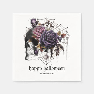 Einfache gotische Rose und Halloween-Party Serviette