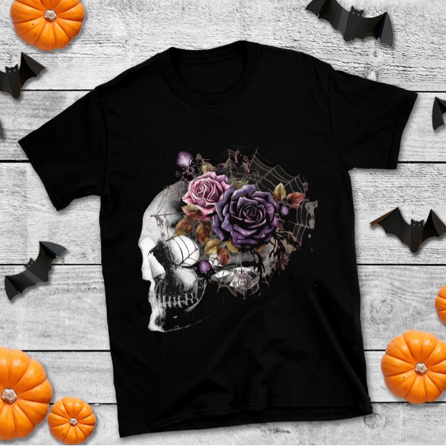 Einfache gotische Rose und Halloween-Party T-Shirt (Von Creator hochgeladen)
