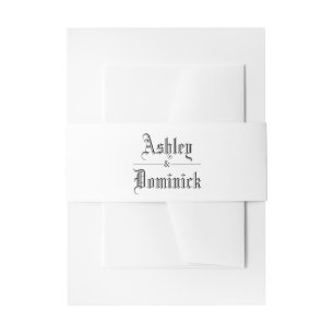Einfache gotische Schwarz-Weiß-Eleganz Einladungsbanderole