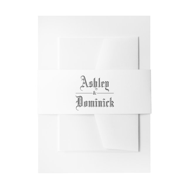 Einfache gotische Schwarz-Weiß-Eleganz Einladungsbanderole (Vorderseite Beispiel)