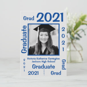 Einfache GRAD Foto Name Jahr Abschluss Ankündigung