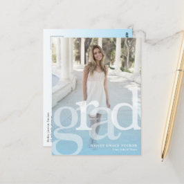 Einfache GRAD Light Blue Overlay JEDES JAHRES Absc Postkarte