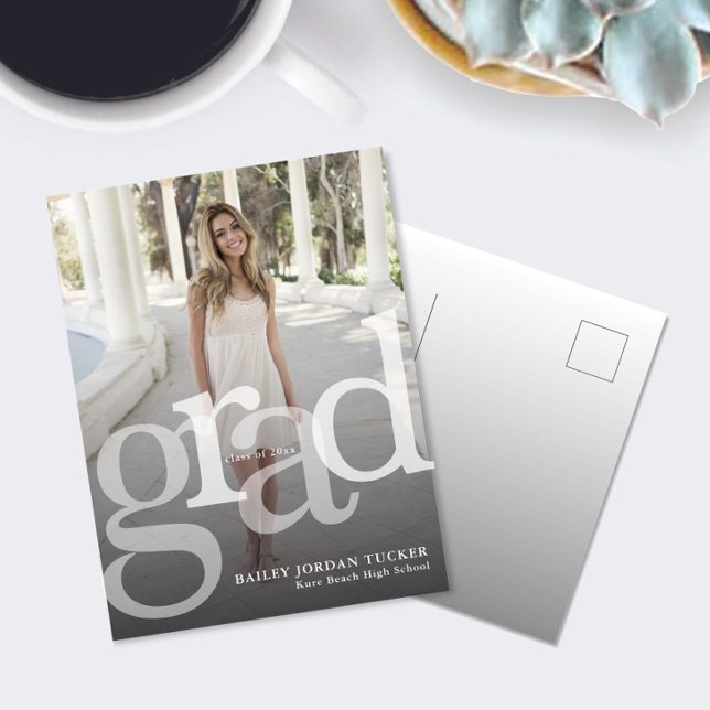 Einfache GRAD-Overlay-Klasse für Abschluss-Einladu Ankündigungspostkarte (Von Creator hochgeladen)