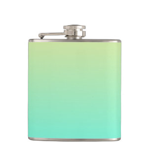 Einfache Gradient Pastell Gelb Türkis Flachmann
