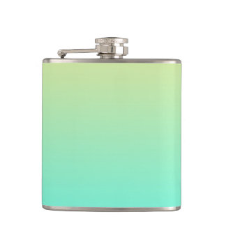 Einfache Gradient Pastell Gelb Türkis Flachmann