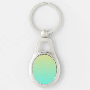 Einfache Gradient Pastell Gelb Türkis Schlüsselanhänger