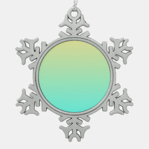 Einfache Gradient Pastell Gelb Türkis Schneeflocken Zinn-Ornament