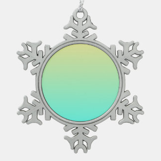 Einfache Gradient Pastell Gelb Türkis Schneeflocken Zinn-Ornament