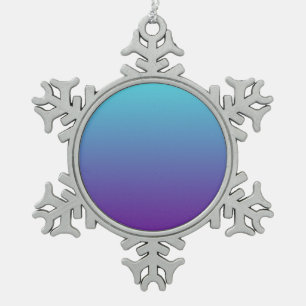 Einfache Gradienten Hintergrund Lila Türkisblau Schneeflocken Zinn-Ornament