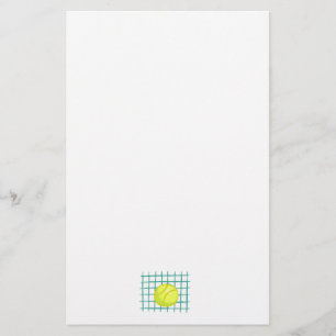 einfache Grafik von Tennisball und Netz Briefpapier